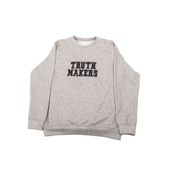 BUZO TRUTH MAKERS MANGA LARGA GRIS JASPE OSCURO
