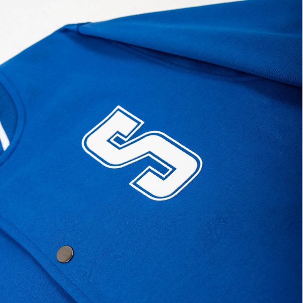 CHAQUETA TIPO COLLEGE ST THOMAS UNIVERSITY AZUL